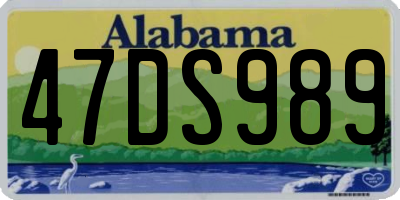 AL license plate 47DS989