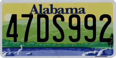 AL license plate 47DS992