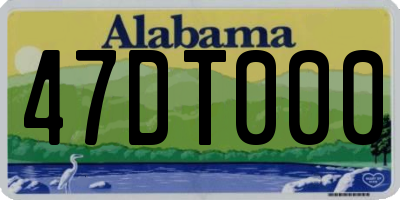 AL license plate 47DT000
