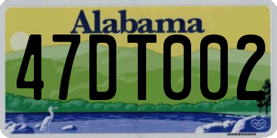 AL license plate 47DT002