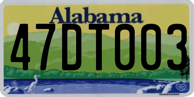 AL license plate 47DT003