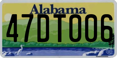 AL license plate 47DT006