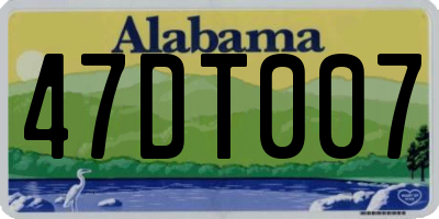 AL license plate 47DT007