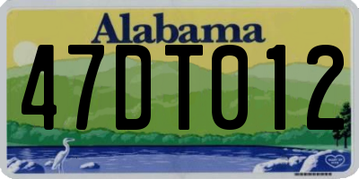 AL license plate 47DT012