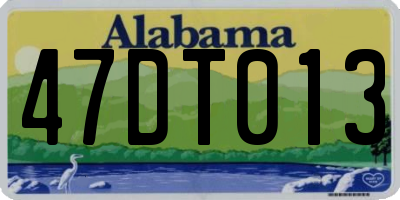 AL license plate 47DT013