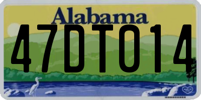 AL license plate 47DT014