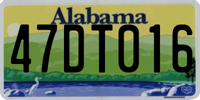 AL license plate 47DT016