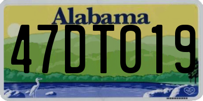 AL license plate 47DT019
