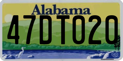 AL license plate 47DT020