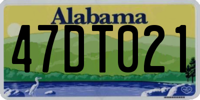 AL license plate 47DT021