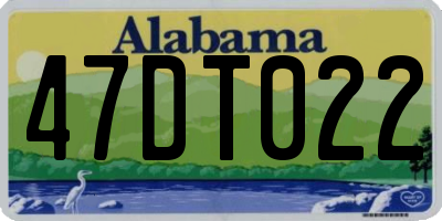 AL license plate 47DT022