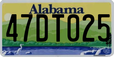 AL license plate 47DT025
