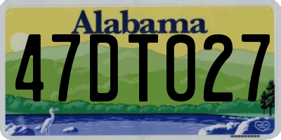 AL license plate 47DT027