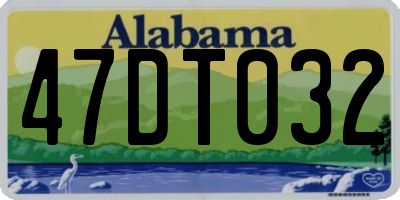 AL license plate 47DT032