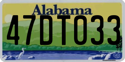AL license plate 47DT033