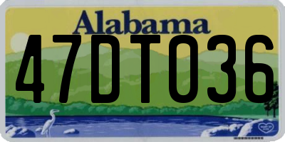 AL license plate 47DT036