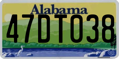 AL license plate 47DT038