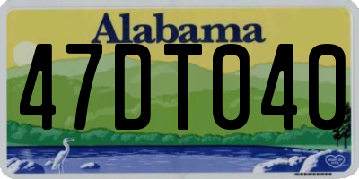 AL license plate 47DT040