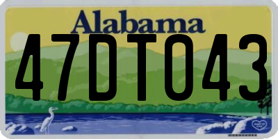 AL license plate 47DT043