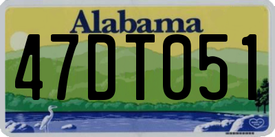 AL license plate 47DT051