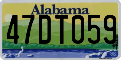 AL license plate 47DT059