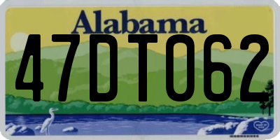 AL license plate 47DT062