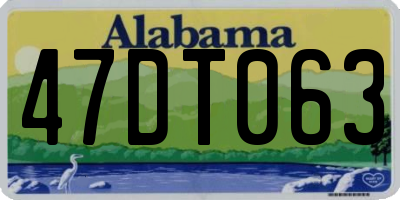 AL license plate 47DT063