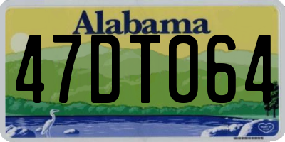 AL license plate 47DT064