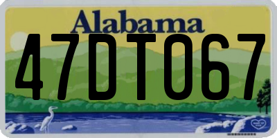 AL license plate 47DT067