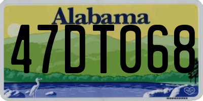 AL license plate 47DT068