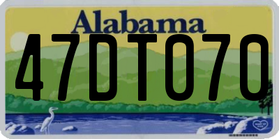 AL license plate 47DT070