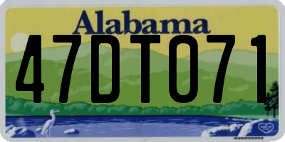 AL license plate 47DT071