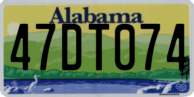AL license plate 47DT074