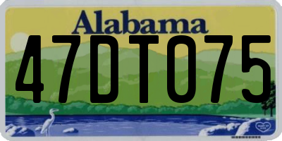 AL license plate 47DT075