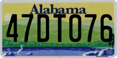 AL license plate 47DT076