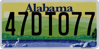 AL license plate 47DT077