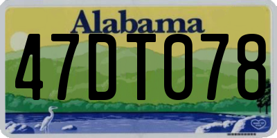 AL license plate 47DT078