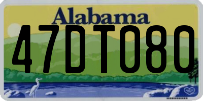 AL license plate 47DT080