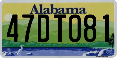 AL license plate 47DT081
