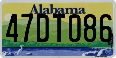 AL license plate 47DT086