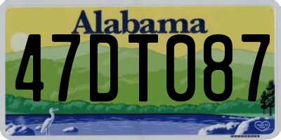 AL license plate 47DT087