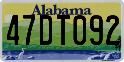 AL license plate 47DT092