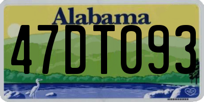 AL license plate 47DT093