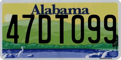 AL license plate 47DT099
