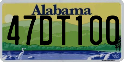 AL license plate 47DT100