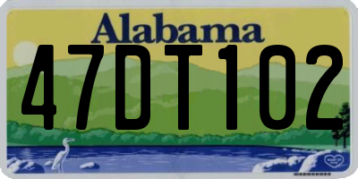 AL license plate 47DT102