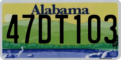 AL license plate 47DT103