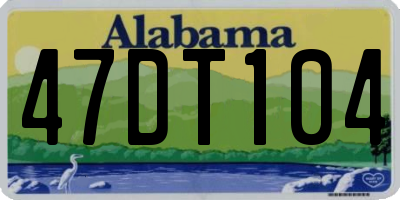 AL license plate 47DT104