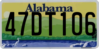 AL license plate 47DT106