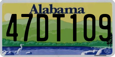 AL license plate 47DT109
